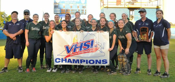 The South County softball team won the 6A state championship with a 4-1 victory against Cosby on June 15.