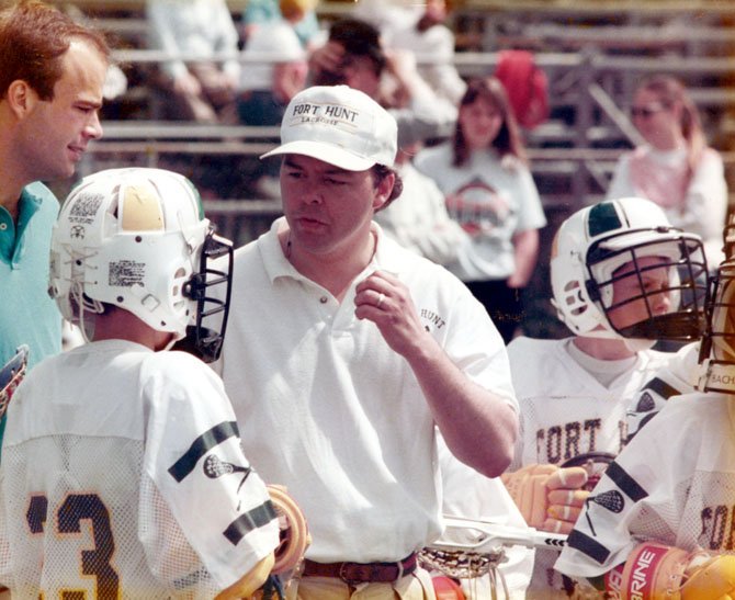 Formerly the commissioner of the league, Craig Shirley coaches Fort Hunt Lacrosse in the mid 1990s.
