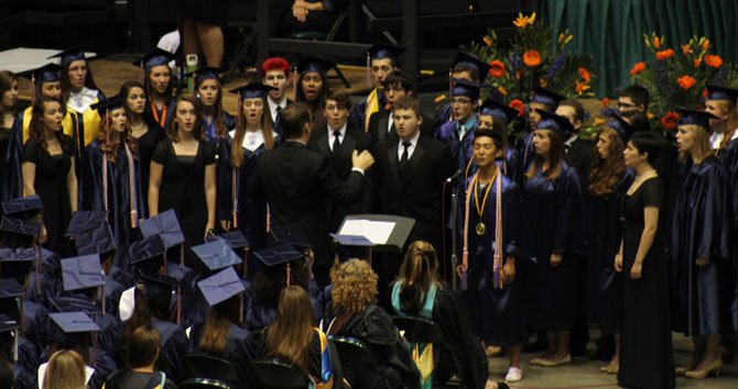 The West Springfield High School Madrigals perform at the Class of 2014’s graduation ceremony on June 23.
