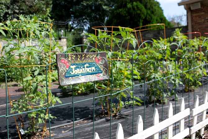 Joan’s Garden, created by filling in the former swimming pool.