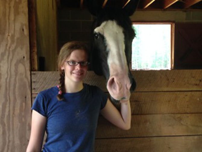 Maddie Whishard and her horse, who is currently without a name.