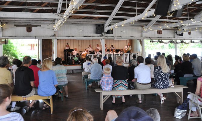 The United States Army Blues Band performs during Family Jazz Day at Glen Echo Park on Sunday, July 20.