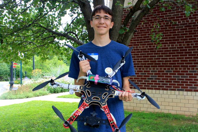 Arthur Tisseront, 16-year-old intern for the Kashmir World Foundation, is the “drone expert” for the workshop.
