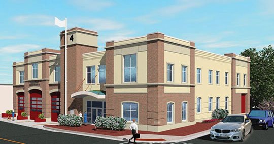 Image of proposed new fire station at which will be constructed on Spring Street.