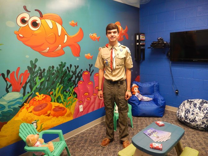 Boy Scout Parker King created the colorful, new playroom inside the Sully District Police Station.
