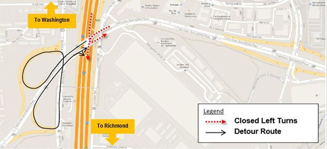 Drivers heading south on the 95 HOV lanes will need to follow this detour when traveling in the area during the next couple of weeks.