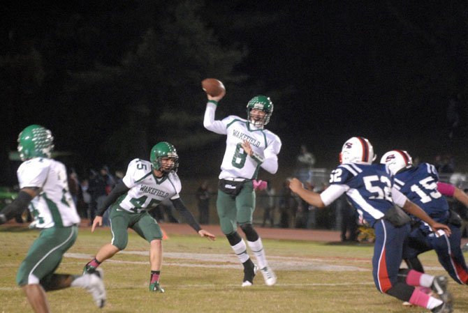 Quarterback Riley Wilson transferred from Yorktown to Wakefield prior to his junior year.