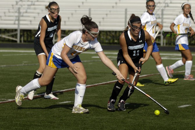 Isabel Obregon, left, and the Robinson field hockey team went undefeated and won Pool B during the two-day Under the Lights tournament on Monday and Tuesday at Lee High School.