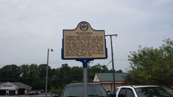 This sign sits outside the Franconia Governmental Center and provides information about “Franconia Farm,” which was located on 191 acres of land purchased by a wealthy businessman named William Fowle. The land is located across the street from Springfield Mall.
