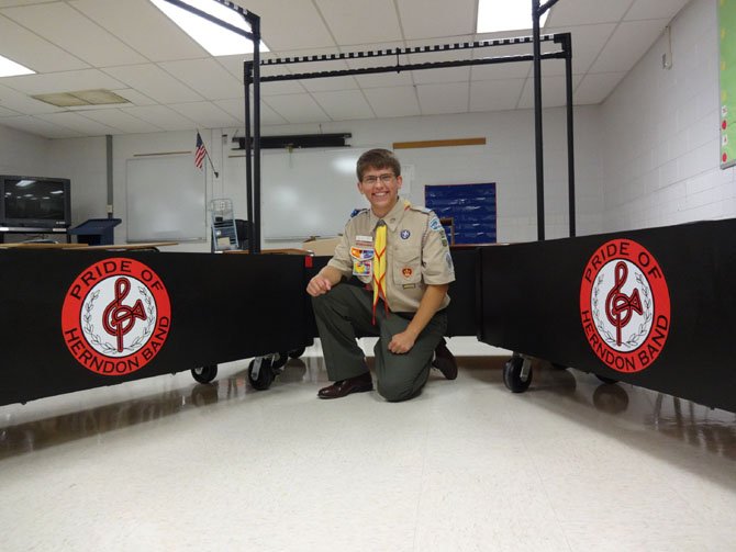 Ryan Jasmann, with Boy Scout Troop 157, dedicated his Eagle Scout project to benefit the Herndon High School Band program.
