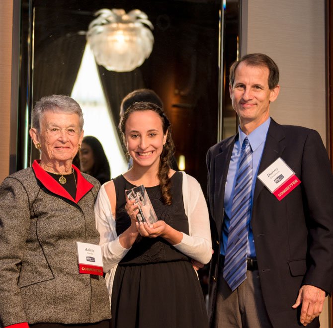 Katie Hamelburg (middle), 2014 Diller Teen Tikkun Olam Award recipient with members of the Diller Teen Tikkun Olam Awards Committee.