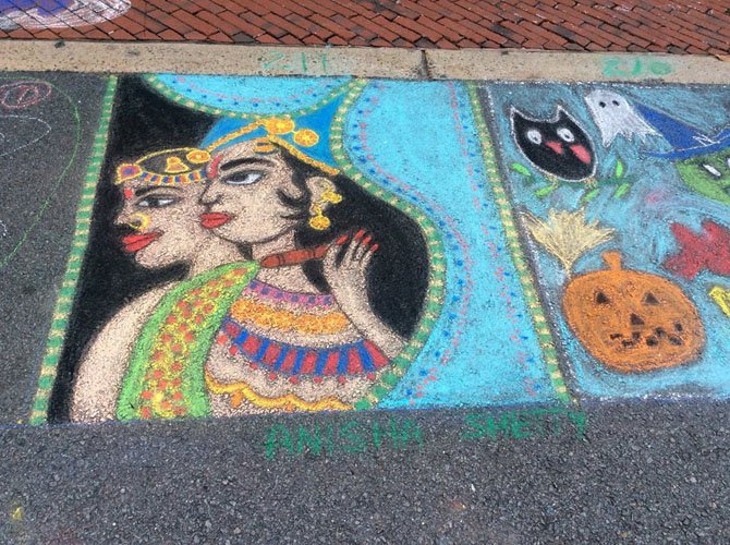 The third place prize for the September ChalkFest at Reston in the Families & Kids category was won by Anisha Shetty.