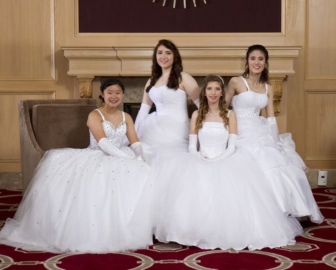 Seated, from left, Miss Anna Heekyung Moon, Miss Leilani Marie Wolf, Miss Eryn Burr Cooper, Miss Tatiana Mi-Hae Galli
