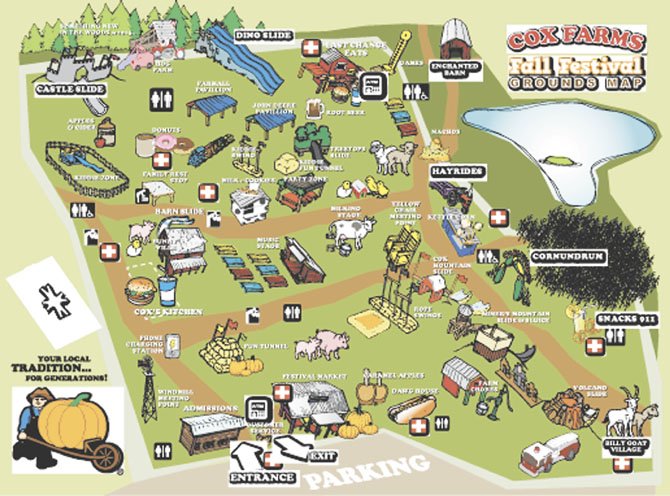 Map of the Cox Farms grounds.