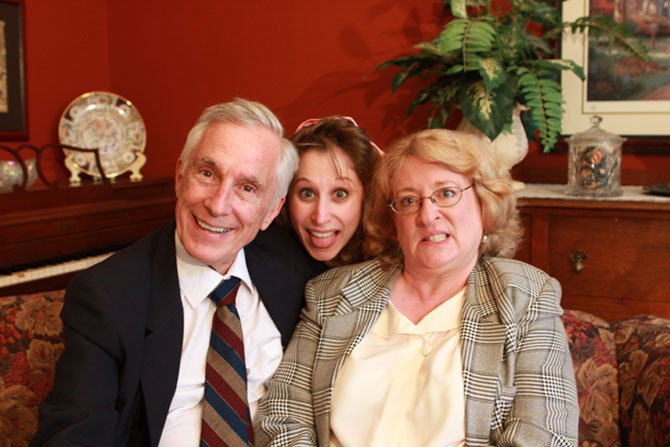 NextStop Theatre’s "Sylvia" small cast: Phil Bufithis (as Greg), Sherry Berg (Sylvia) and Gayle Nichols-Grimes (as Kate).