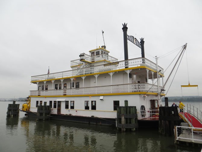 The riverboat Cherry Blossom in dock at Alexandria’s waterfront.