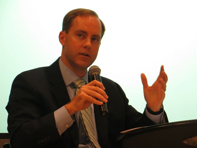 Alan Howze (Democrat) at a public debate.