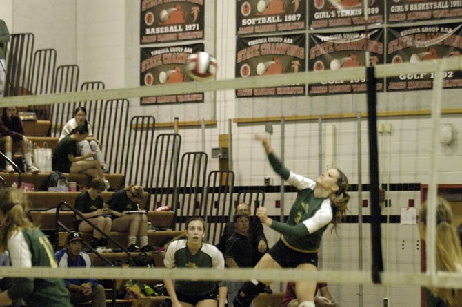 Langley senior Rachel Andrejev totaled 17 kills against Madison on Oct. 16.