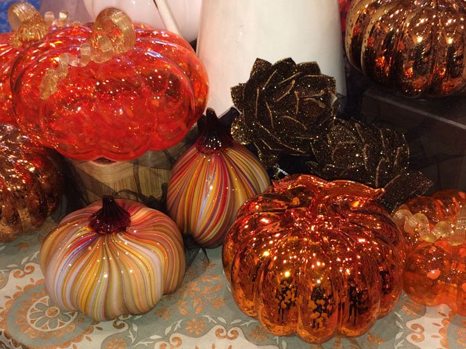 Glass pumpkins create decor that lasts beyond Halloween.