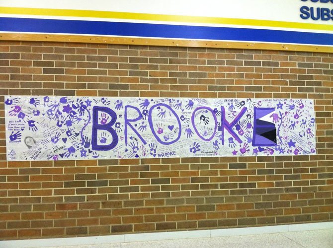 On Oct. 17, Robinson students hung a banner and wore purple clothing in a “purple out” to honor one of Brooke Buesking’s favorite colors.
