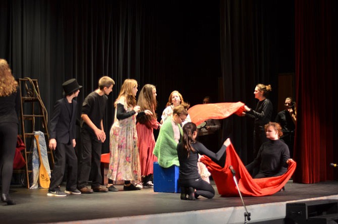 Herndon Middle School 8th graders performed a one-act play on the history of Herndon on Oct. 23 at Herndon Middle School. A historic Herndon event included in the play was the great fire of 1917.