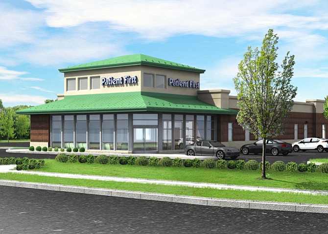 Artist’s rendition of the Patient First medical center planned for the City of Fairfax.
