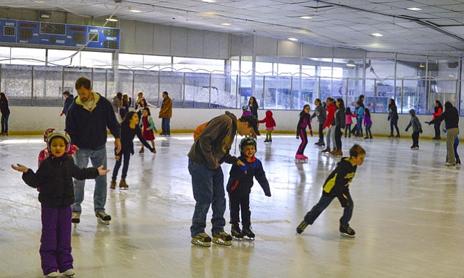 Families enjoying the ice at Fairfax Ice Arena.
