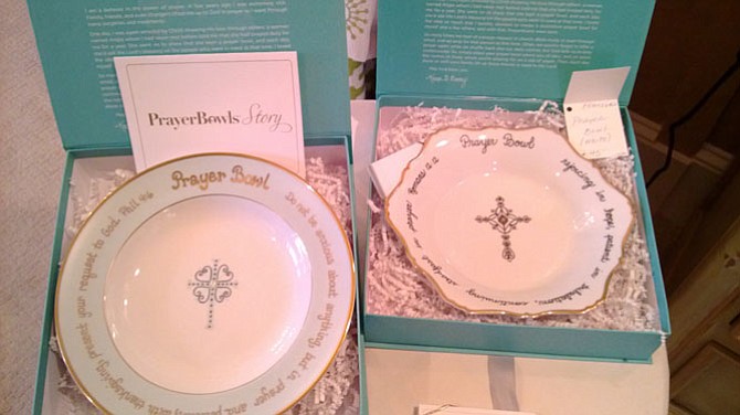 Gold-rimmed prayer bowls are a gift recommendation by Lauren Gregory of JT Interiors in Potomac, Md.
