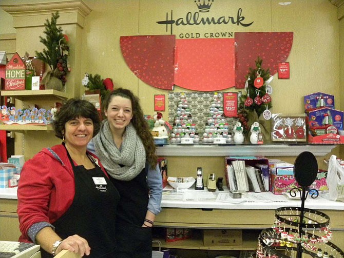 From left, Naomi Bartakke and Kim Rieder, say keepsake ornaments are the most popular items this holiday season at Shelby’s Hallmark at Fox Mill Shopping Center in Herndon.
