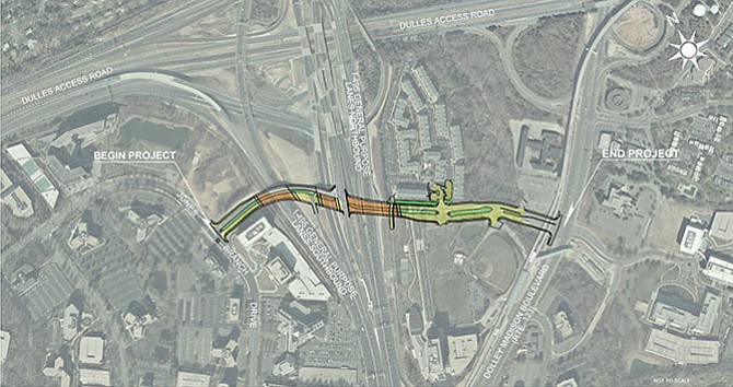Aerial view of proposed Jones Branch Connector.