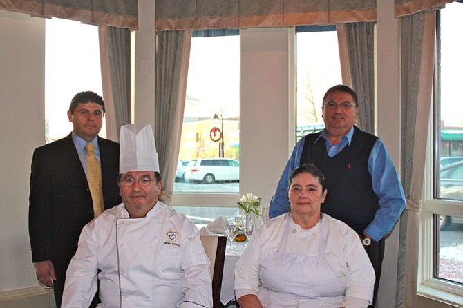 Mario Fuentes, Enrique Fuentes, Emilia Fuentes Marquez and Humberto Fuentes inside Europa, the restaurant they opened in Herndon.
