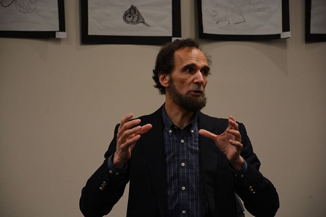 FCPS School Board Mount Vernon Representative Dan Storck meets with parents at Sherwood Regional Library to discuss the FY 2016-2020 Capital Improvement Program.