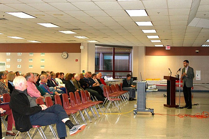Residents listen to a presentation by the county Department of Planning and Zoning at the Phase II Master Plan meeting in November.