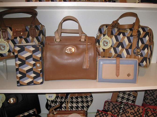 Spartina 449 handbags and accessores from Daufuskie Island, SC, feaure products made of linen trimmed with leather that come in geometric and simple patterns. Handbags range from $75 to $210; wallets are $50.
