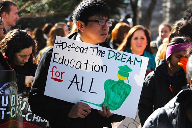 Rodrigo Velasquez at the rally in Richmond, which took place on Martin Luther King, Jr. Day.
