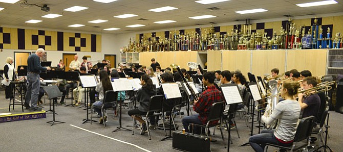 Lake Braddock Secondary School Symphonic Band practicing for their upcoming competition
