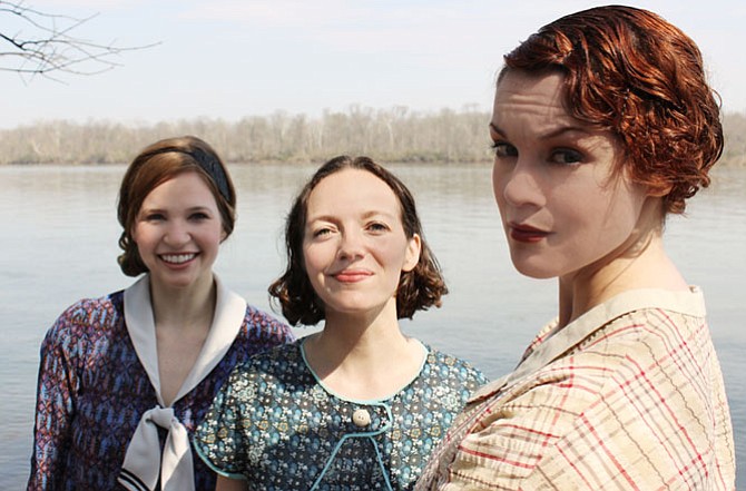 From left -- Maggie Erwin, Tia Shearer and Carolyn Kashner in Hub Theatre’s "Failure: A Love Story."