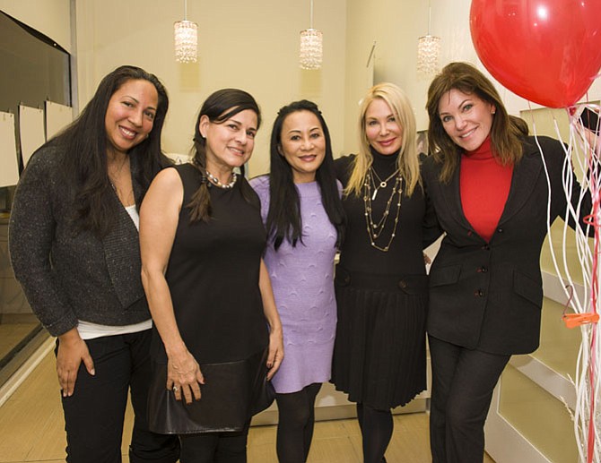 Friends of Dr. Coutin at the Feb. 5 Open House (from left): Shannon Burwell, Maggie Chappelear, Jamie Nguyen, Dr. Jeanette Coutin and Lisa Spoden.
