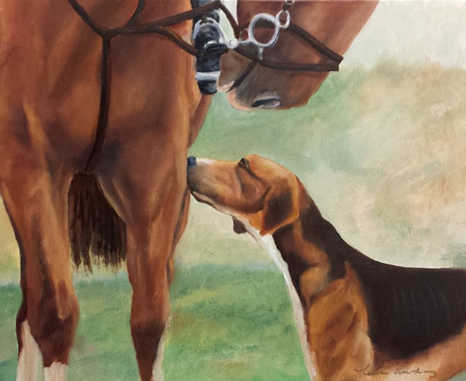 ‘Horse and Hound,’ oil on canvas, by Leslie Anthony.