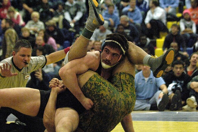 Centreville senior Tyler Love repeated as 6A 195-pound state champion during the state wrestling meet Feb. 20 at Robinson Secondary School.