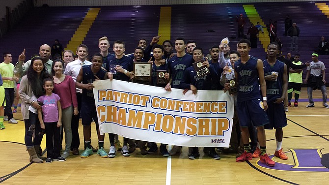 The South County boys’ basketball team won the program’s first conference title on Tuesday, beating Woodson in the Conference 7 championship game at Lake Braddock Secondary School.