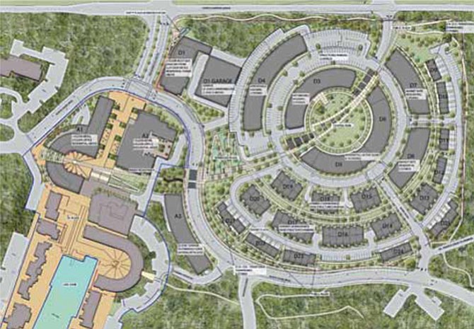 An aerial view of the overall development plan at Lake Anne, set for approval at the Board of Supervisors on March 3.
