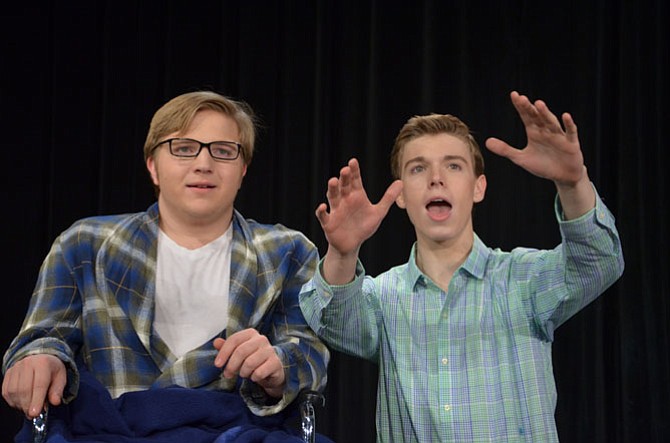From left -- Alex Stone and Jack Posey in McLean High School’s production of “Big Fish.”
