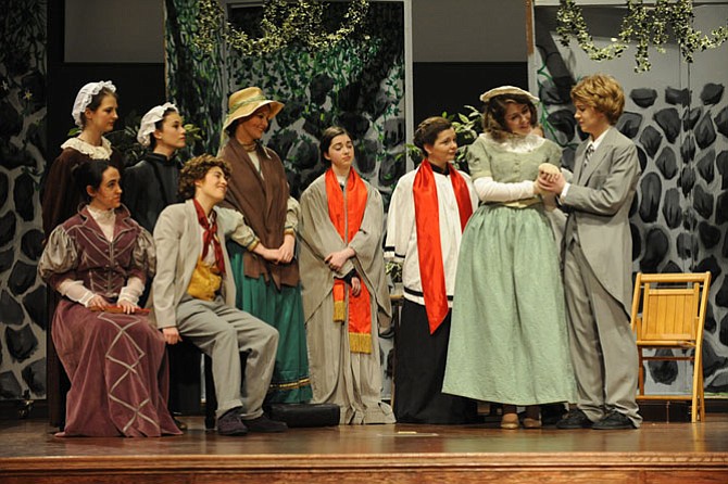 From left: Mary Payne, Maeve Ponticello, Jackie Pluta, Grace Pluta, Erin Paulson, Clare Kearns, Meg Hale, Mary-Cate Diederich, Jill Collins.
