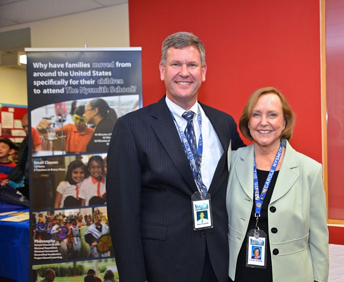 The Nysmith School Principal Ken Nysmith and school founder – and the principal’s mom – Carole Nysmith welcome the public, sponsors, speakers, and exhibitors to the 2015 K-12 STEM Symposium of the National Capital Region. 