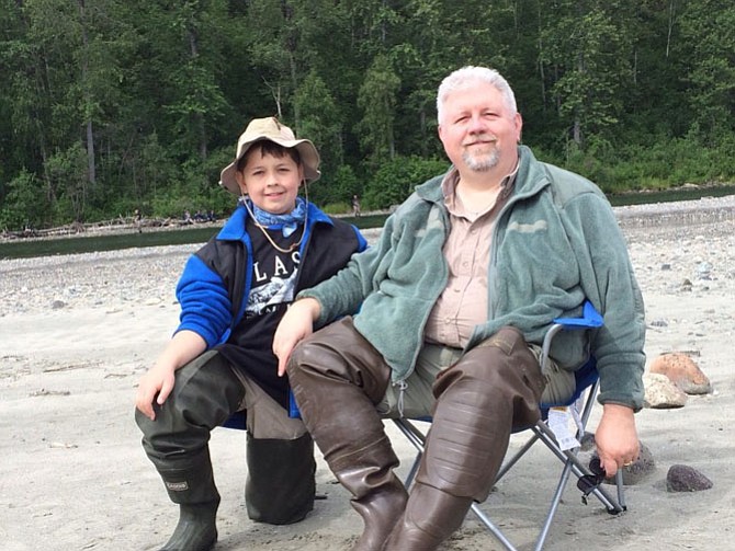 From left, Daniel Hillenburg and his father, Samuel, in Talkeetna, Alaska. Hillenburg is the first Boy Scout in the history of Troop 648, which dates back to 1950, to receive the Medal of Merit.