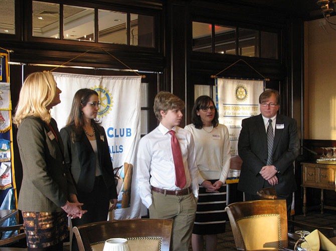 Michael Sevila discusses how he copes with juvenile diabetes at the Rotary Club of Great Falls meeting on Thursday, March 12. 