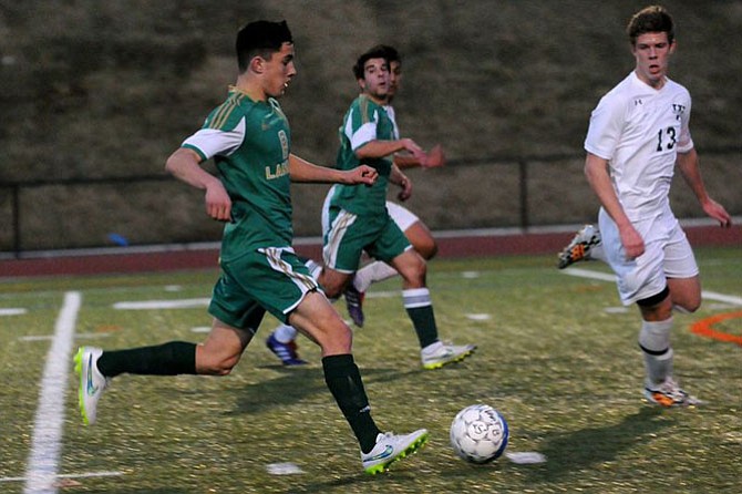 Langley sophomore striker Jacob Labovitz scored two goals during the Saxons’ season-opening 3-0 win over Wakefield on Monday.