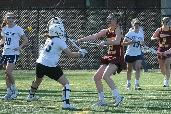 Bishop Ireton senior Kelly Mathews scored three goals against Georgetown Visitation on Tuesday.