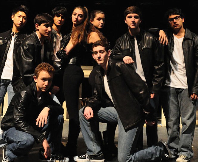 The cast of "Blast" at Churchill High School: Back row, Enoch Lee, Nick Tondravi, Govind Anand, Sloane Momsen, Mackenzie Testa, Alex Scott, Danny Espinoza; front row: Ethan Miller, Adam Newburger. This number was choreographed by Sloane and Mackenzie. 